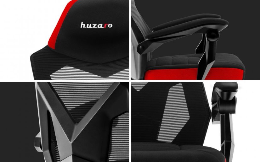 Ergonomické herní červené křeslo s opěrkou nohou COMBAT 3.0