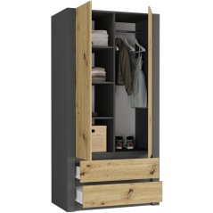 Moderner zweitüriger Kleiderschrank MODERN B20 180 x 90 x 55 cm - verschiedene Farbvarianten