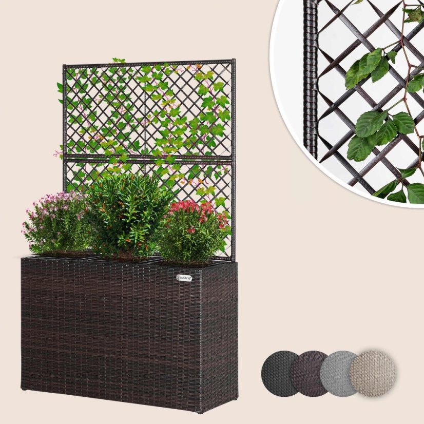 Polyrattan ültető növénytartó ráccsal