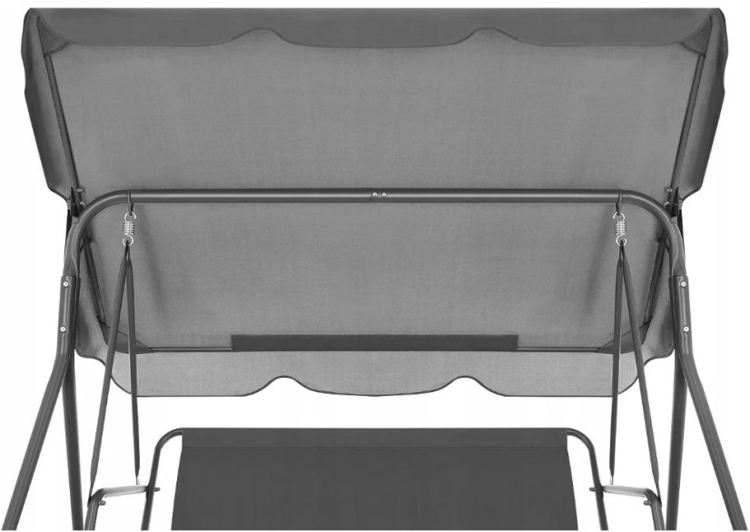 Záhradná hojdačka sivej farby s vankúšmi Relax - 3