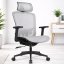 Scaun de birou ergonomic HC-1045 cu spătar din plasă - gri