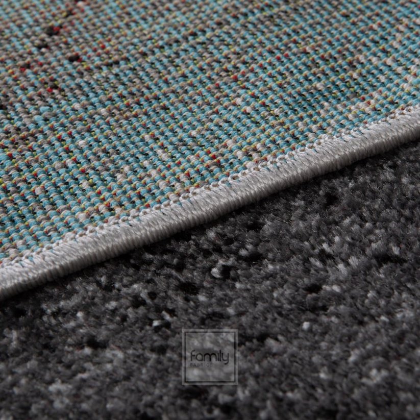 Дизайнерски тюркоазен килим с абстрактен модел