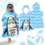 Poncho da spiaggia per bambini blu con squalo