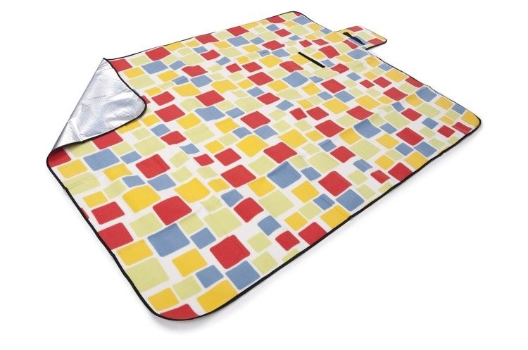 Barevná plážová deka s kostkovaným vzorem 150 x 130 cm