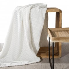 Ukrasna deka bež boje od mekane baršunaste tkanine