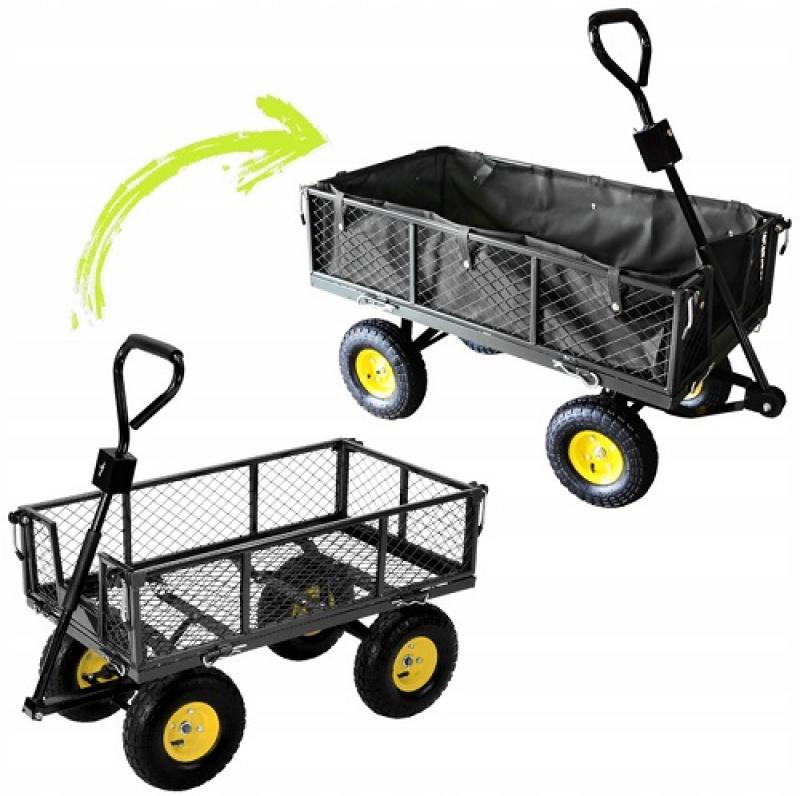 Praktický zahradní vozík 2v1 v černé barvě 