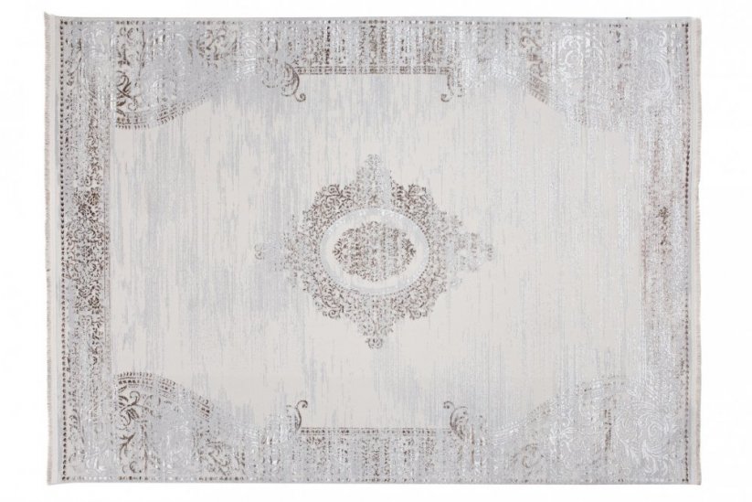Designer-Vintage-Teppich mit Muster in Creme