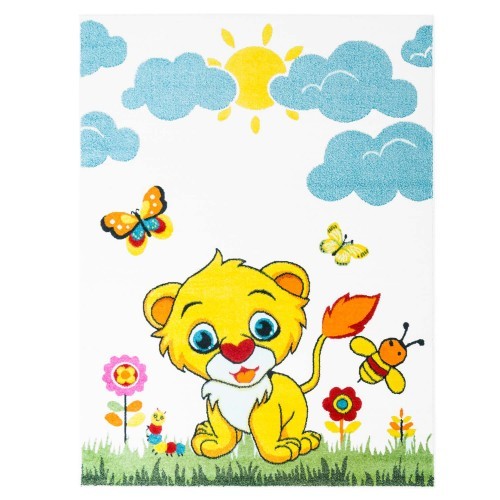 Pestrofarebný detský koberec s motívom levíča