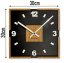 Orologio nero con decoro in rovere 30 x 30 cm