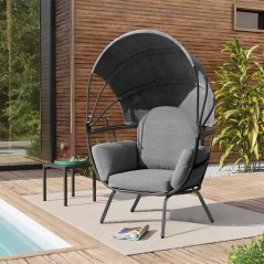 Свободностоящ градински фотьойл с удобни възглавници, COCON