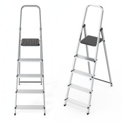 Hliníkový žebřík - 5stupňový skládací žebřík s nosností 150 kg