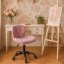 Scaun pivotant de birou ergonomic - catifea - Culoare: Violet