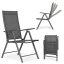 Set aus 2 klappbaren Gartenstühlen mit verstellbarer Rückenlehne - grau
