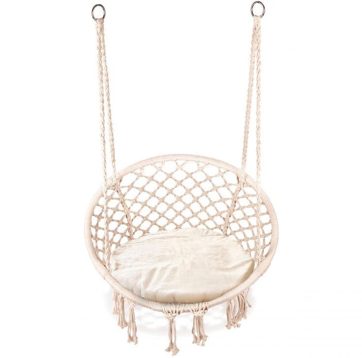 Závesná hojdačka bocianie hniezdo s poduškou v čiernej farbe 