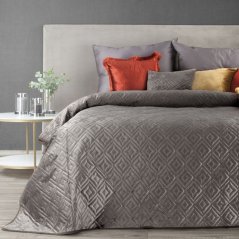 Cuvertură de pat matlasată bej cu motiv geometric