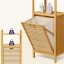 Bambusz polc 36 literes billenő szennyeskosárral - 95 x 40 x 30 cm