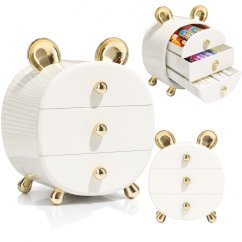 Organizator za kozmetiku i nakit sa zlatnim detaljima