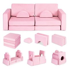 Großes modulares Kindersofa - rosa