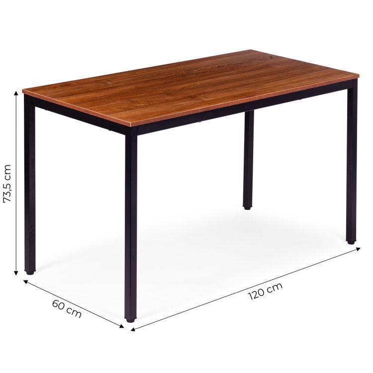 Konyhai asztal barna 120 x 60 cm - univerzális asztal 4-5 személyre