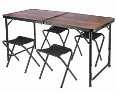 Set da campeggio pieghevole - tavolo + 4 sedie