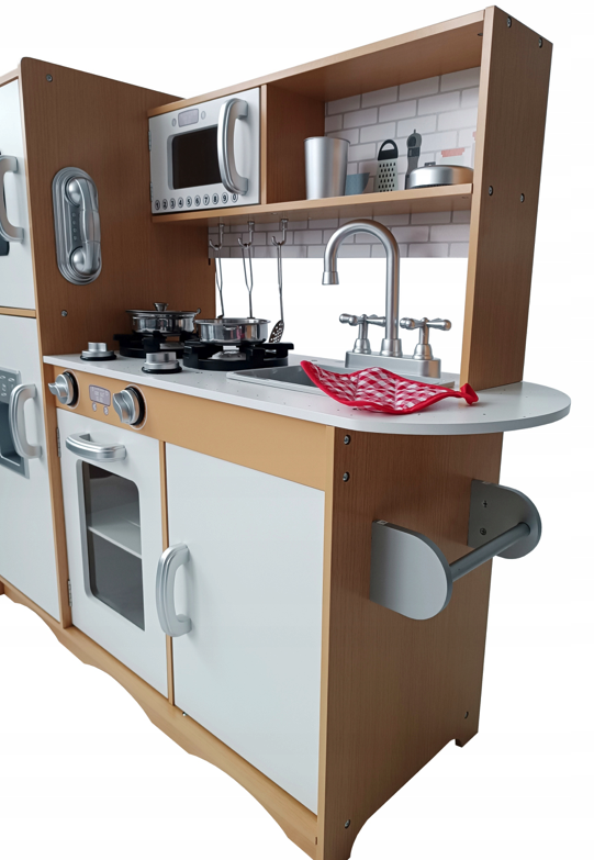 Dječja drvena kuhinja s dodacima i LED rasvjetom