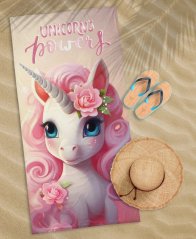 Prosop de plajă pentru copii cu unicorn 100% bumbac