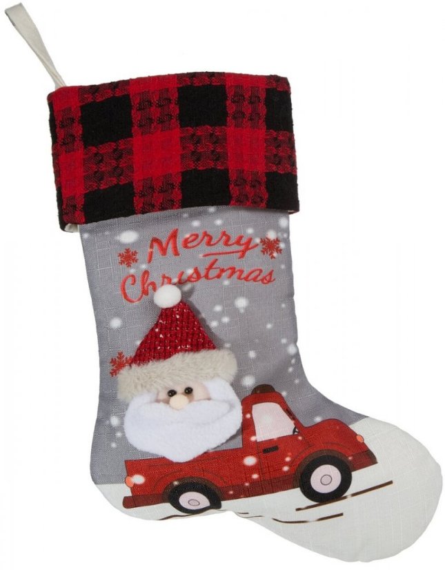 Sivá vianočná čižma Merry Christmas