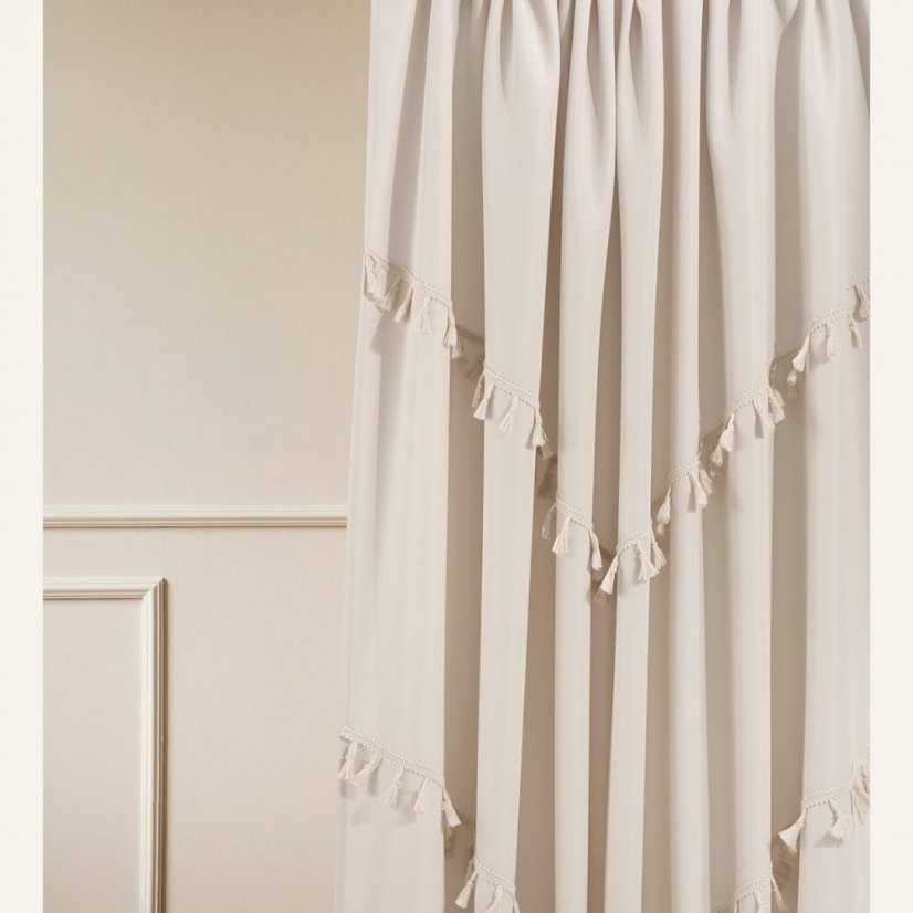 Světle béžový závěs CHLOE s průchodkami 140x260 cm