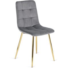 Sedia imbottita in velluto YORK con gambe dorate - varie finiture di colore