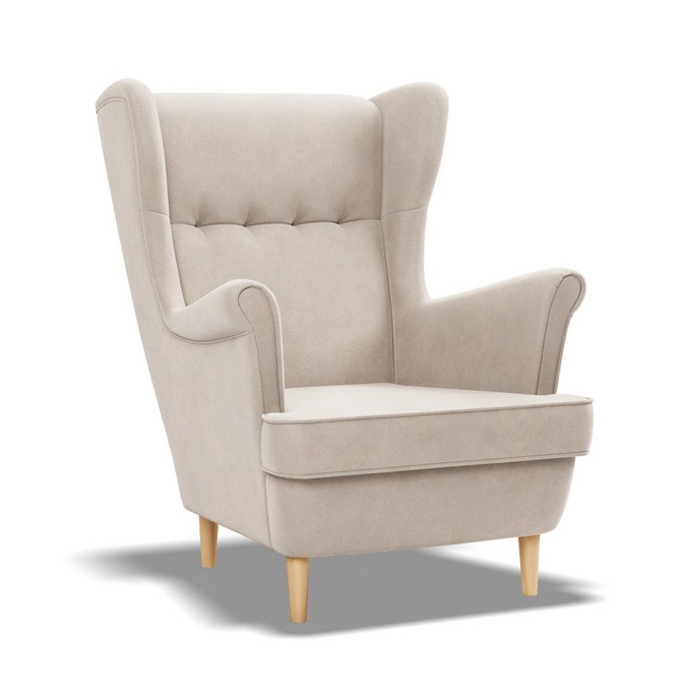 Elegantné béžové kreslo ušiak do obývačky