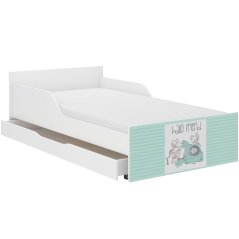 Stilvolles Kinderbett mit Mentholkopf 180 x 90 cm mit Mäusen