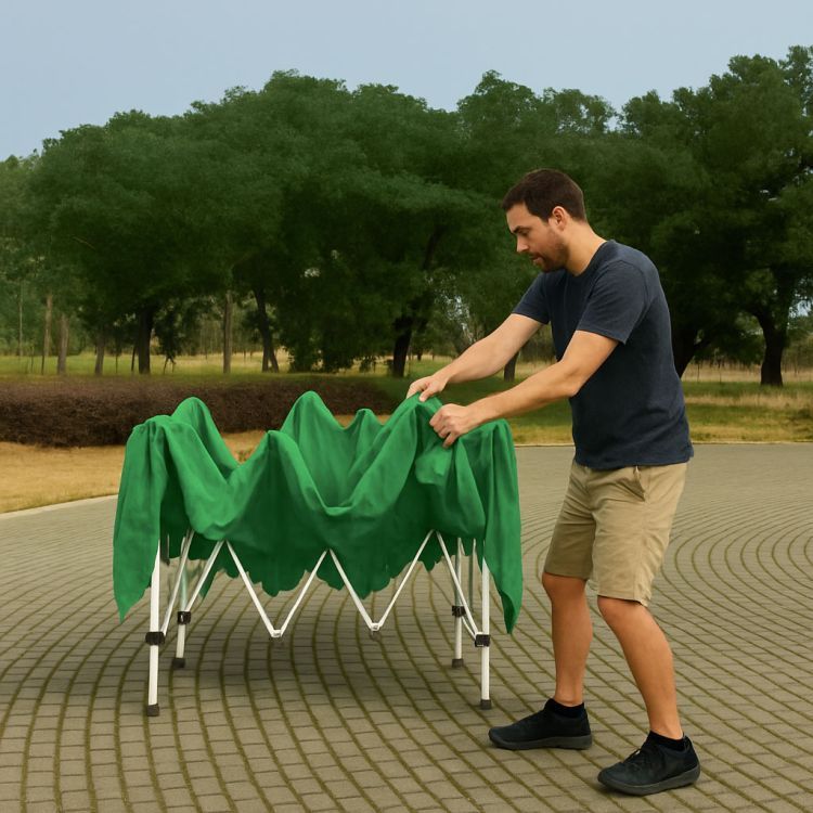 Tenda a padiglione da giardino 3x3 m con tetto estensibile automaticamente