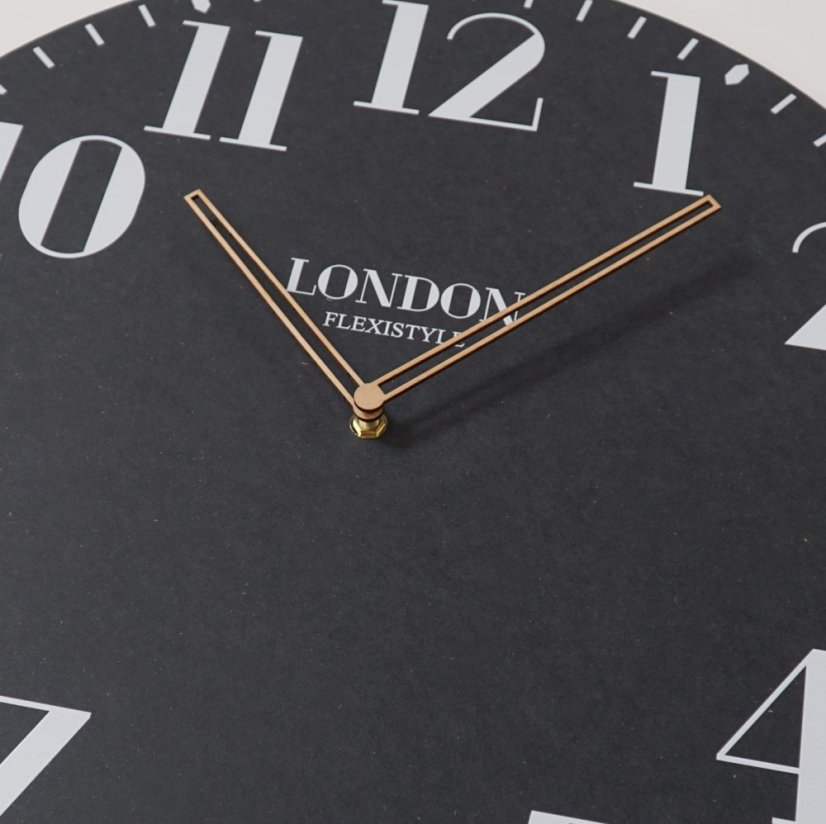 Retro-Wanduhr in schwarz LONDON RETRO 50cm