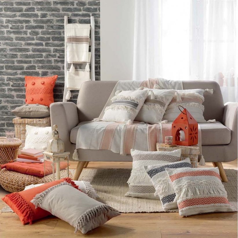 Cuscino decorativo in cotone con motivo arancione 40x40 40x40 cm