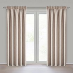 Nadčasový béžový závěs s jemným melanžovým efektem - řasící páska