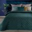 Sametový jednobarevný přehoz na postel tyrkysové barvy