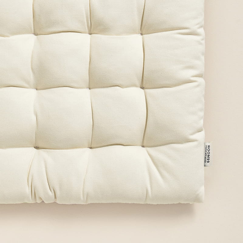 Cuscino per sedia in cotone crema premium