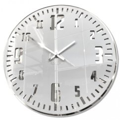 Weiße Wanduhr im Retro-Stil mit silbernem Ziffernblatt