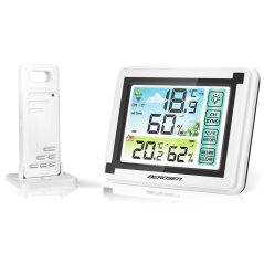 Stație meteo wireless albă cu afișaj LCD BD-900