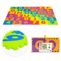 Große Schaumstoffmatte für Kinder mit Buchstaben und Zahlen, 178x178 cm 36 Stück.
