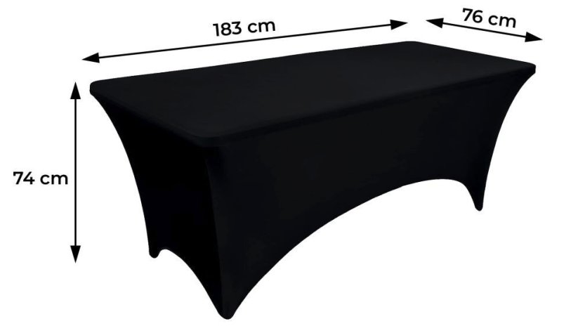 Črni 180 cm gostinski prt