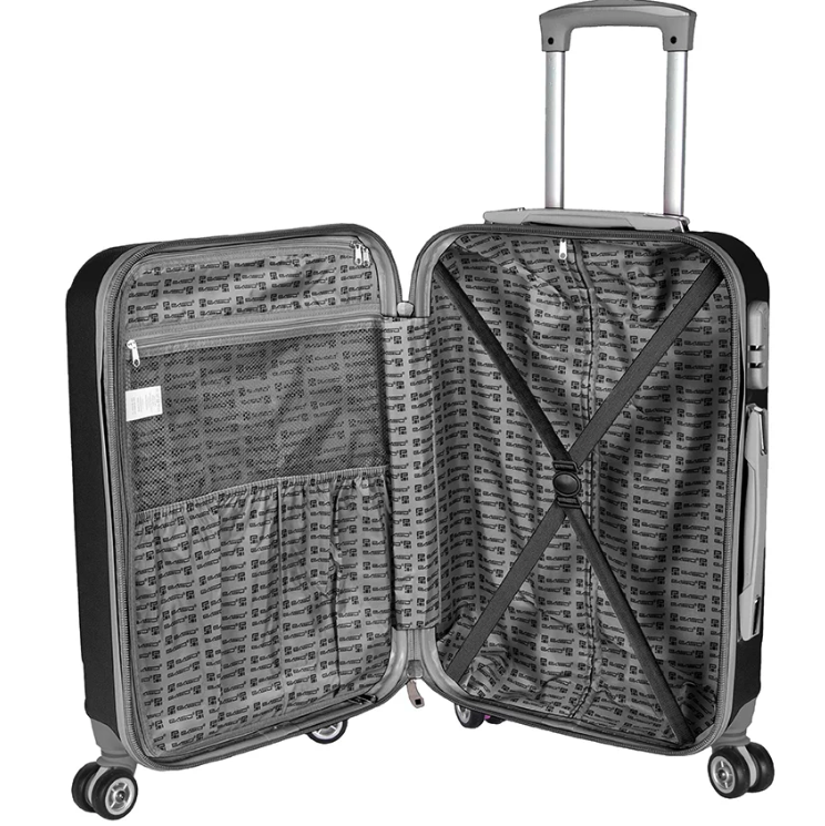 Fekete bőrönd, méretei 65 x 39 x 24 cm - 56l