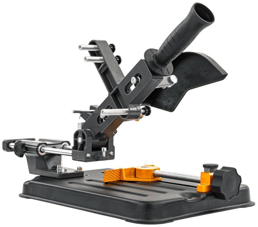 Stojan na uhlovú brúsku s nastaviteľným uhlom rezu 0–45°