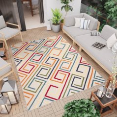 Mehrfarbiger Outdoor-Teppich AVENTURA EC95A - für Terrasse oder Balkon