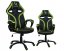 Fekete irodai szék jellegzetes zöld szegéllyel