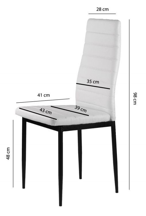 Sada 4 židlí v bílé barvě s nadčasovým designem