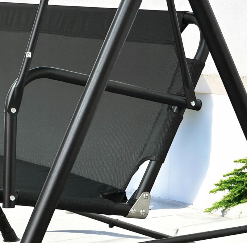 Elegáns kerti hinta 3 személyre – fekete