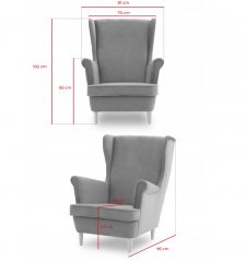 Grauer Sessel im Stil von GLAMOUR 