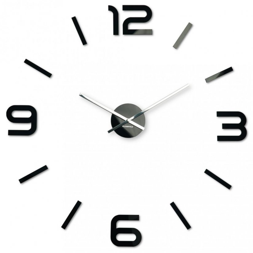 Дизайнерски черен стенен часовник, 80 см - Цвят: Оранжево