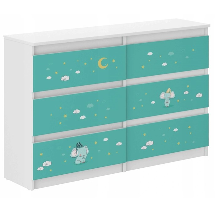 Kinderkommode mit Elefant, 77 x 30 x 120 cm